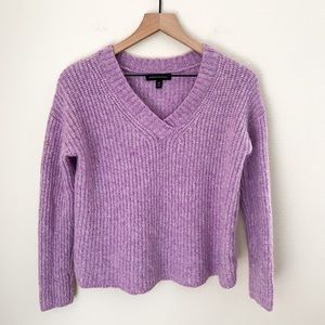 Banana Republic Lilac Purple V-Neck Sweater Alpaca/Merino Blend